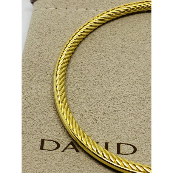 DAVID YURMAN Confetti Bangle Bracelet Diamonds 18K Yellow Gold  7.5” 2.6MM Wide - Picture 8 of 10